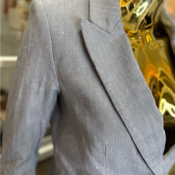 Veronica Beard Blazer Thick Beautiful 100% Cotton Grey Women Size 4 - Picture 3 of 10